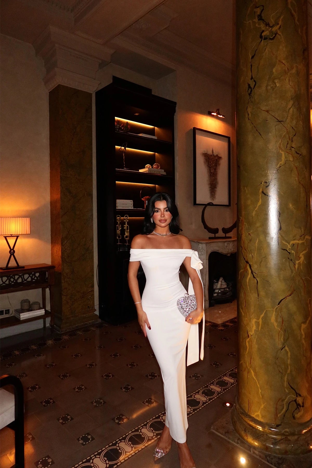 Brianna White Midi Dress